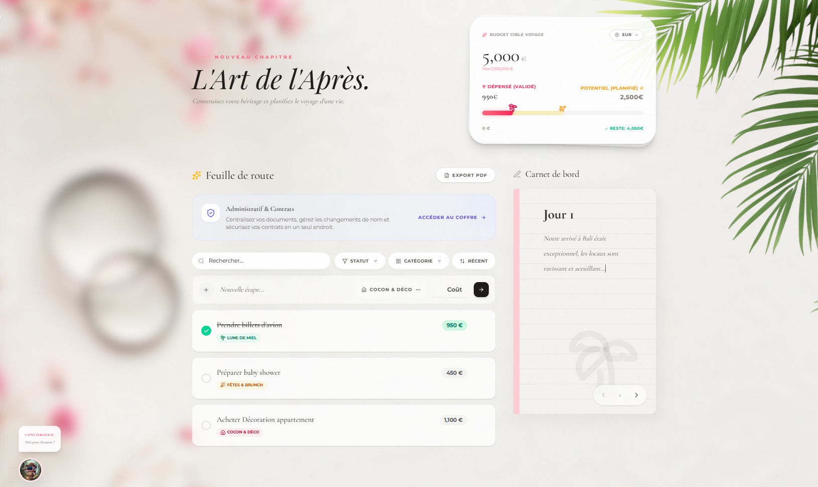 Interface Après Mariage Wedding OS